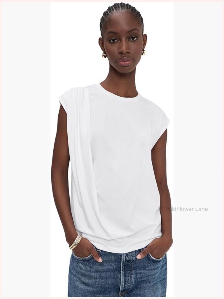 Relaxed Fit Short Sleeve Crew Neck Tunic Top Lightweight Cotton